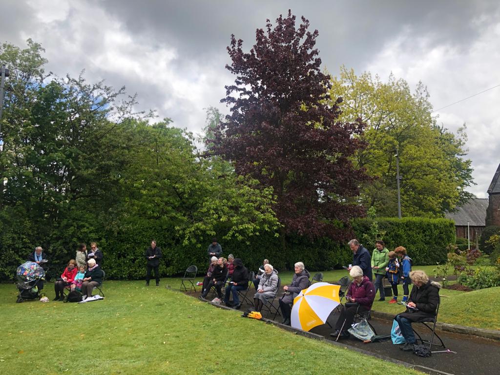 The ominous skies did not deter the attendees