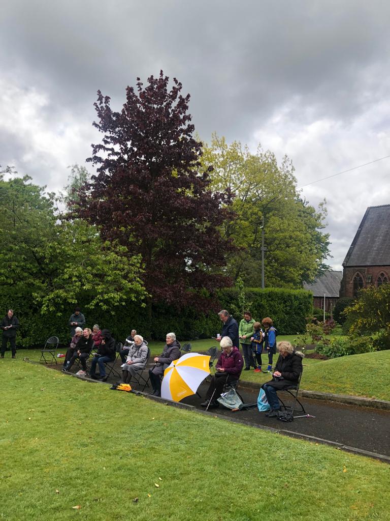 The ominous skies did not deter the attendees