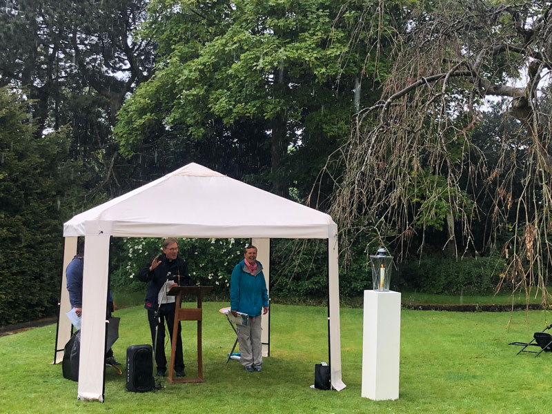 Fr Tim blesses the tree before it is planted.&nbsp; Visit our Facebook page for a video of the planting.