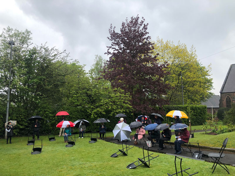 Despite the torrential rain - a fair number of people turned out.