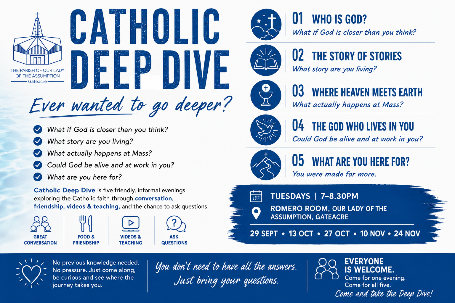 Catholic Deep Dive social media post